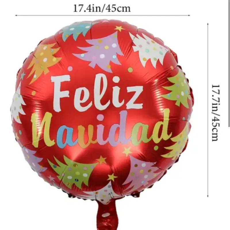 Globo Feliz Navidad rojo redondo 18"