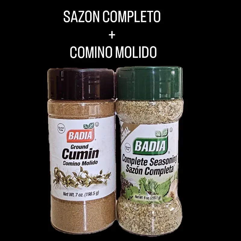 SAZON COMPLETO + COMINO MOLIDO BADIA( pomos grandes)