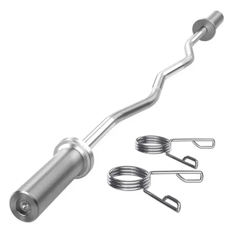 Barra Olímpica Curva EZ – Acero Cromado | 50 mm