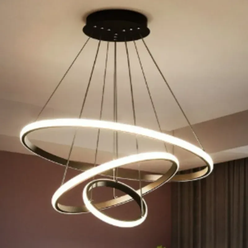Lámpara colgante LED de estilo moderno nórdico minimalista, lámpara de creatividad personalidad arte , lámpara de techo para sala de estar, dormitorio, lámpara de techo comedor(modelo de anillo)