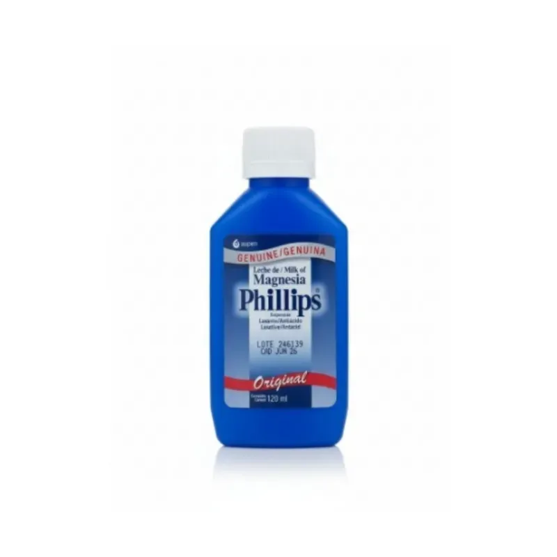 Leche de Magnesia Phillips 120 ml - Alivio Efectivo Estreñimiento y Acidez - Laxante y Antiácido Natural