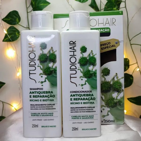 Shampoo y acondicionador de ricino y biotina