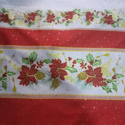 Tela navideña 2 estrellas relieve