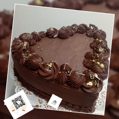 Torta de Corazón de Ganache de Chocolate