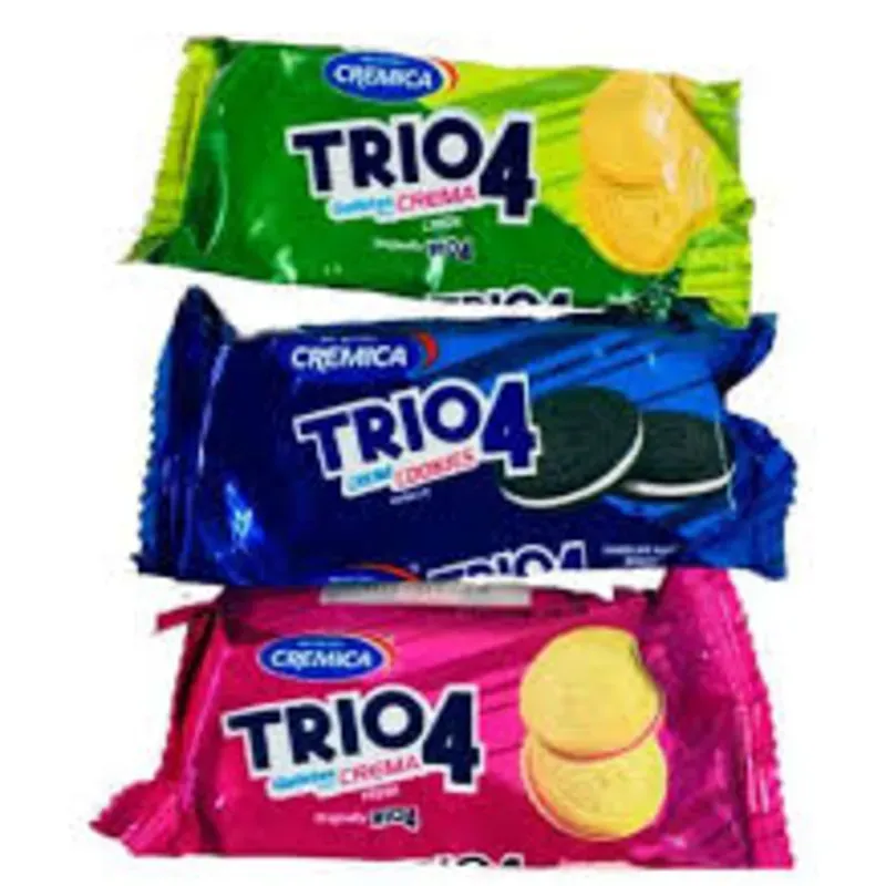 Galletas TRIO4 (12 unidades) sabores:  fresa y limón
