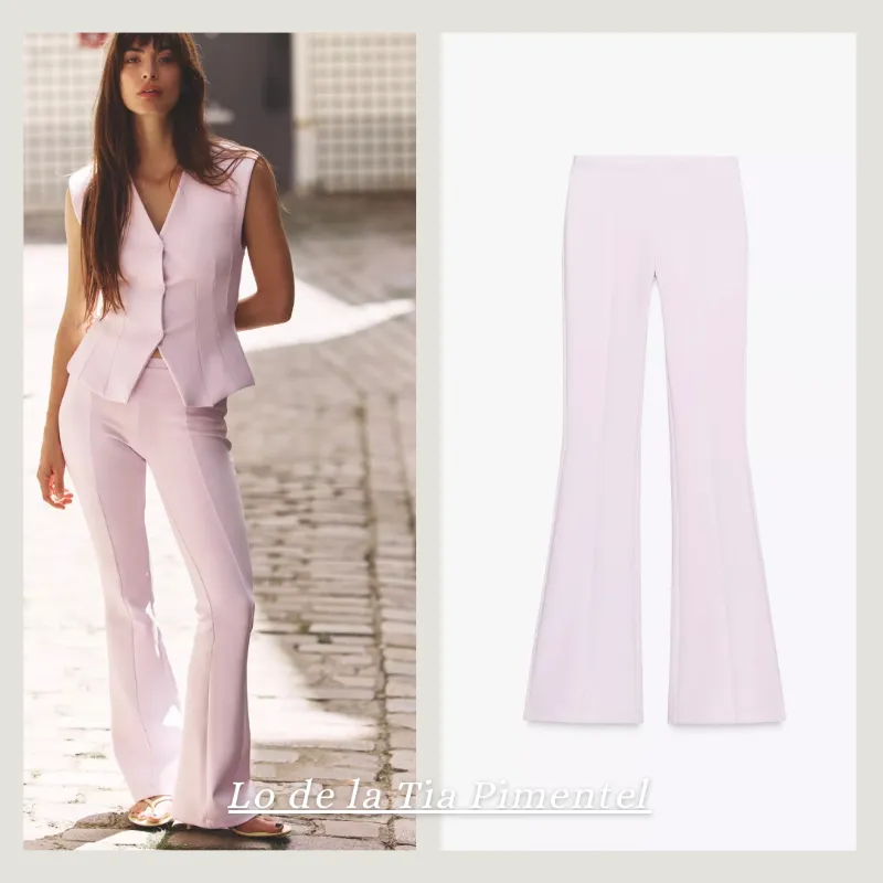 ZARA Pantalón interlock flare