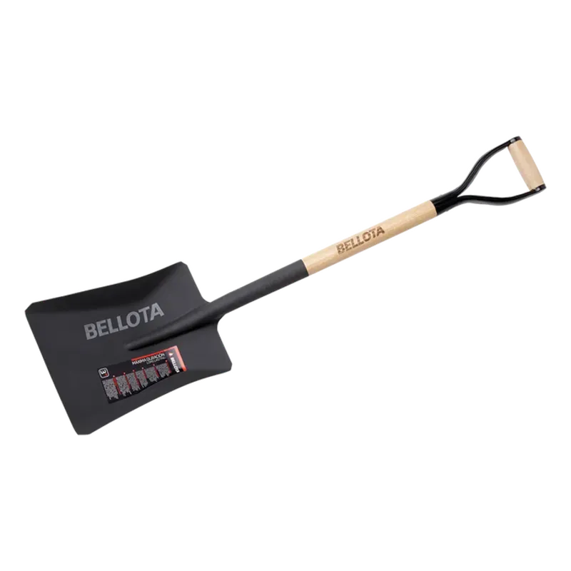 Pala cuadrada de acero con mango