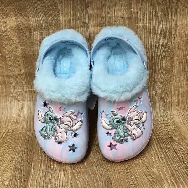 Crocs con Stitch y Angel color azul