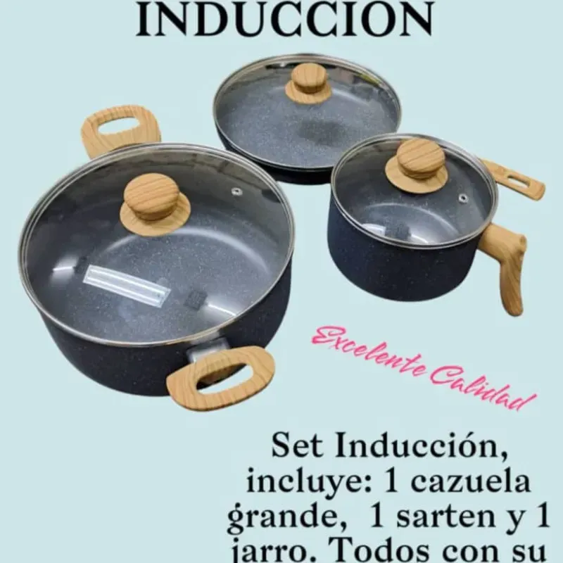 Juego de casuelas y sartén