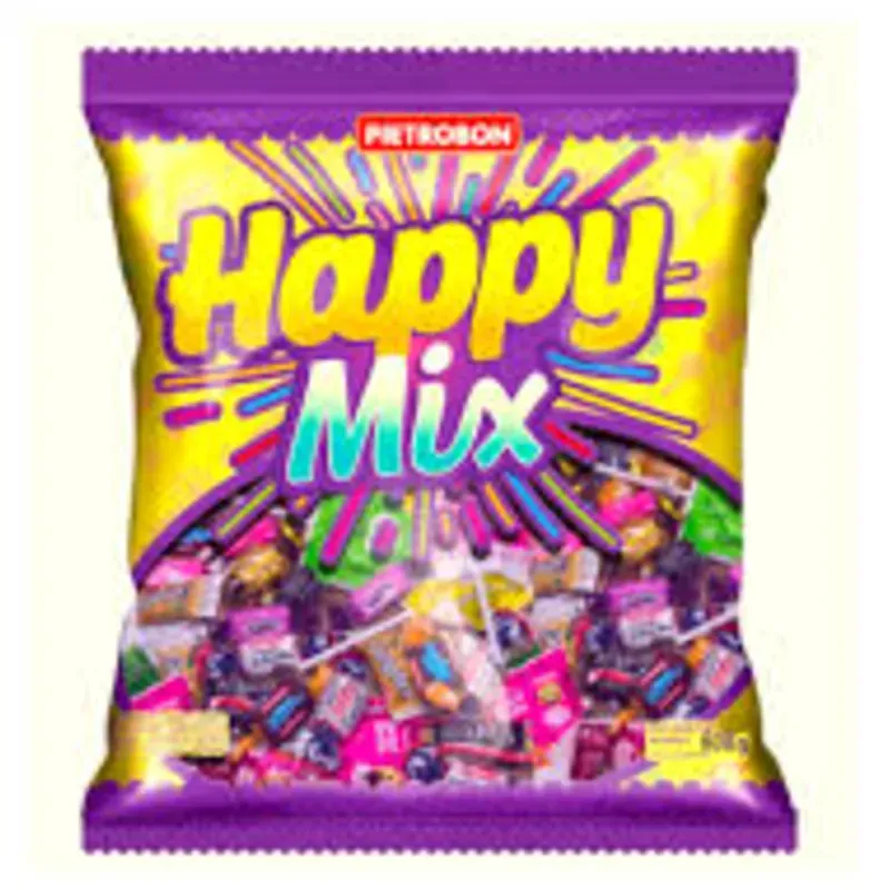 1204052 - Caramelos surtidos Happy Mix Pietrobon 600 g (Caja de 15 paquetes) - U/M: U