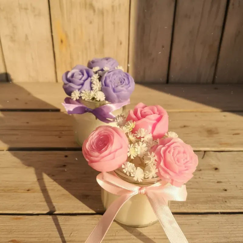 mini Bouquet  en Frasco de Cristal