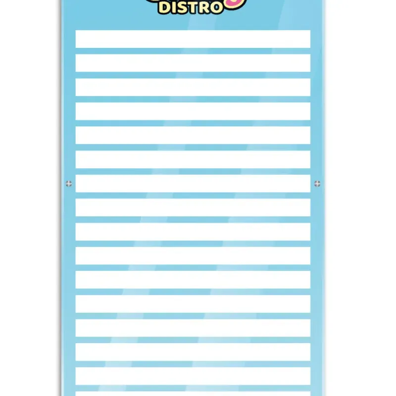 Pizarra de acrílico 3mm 1.2m (alto) x 0.6m (ancho)