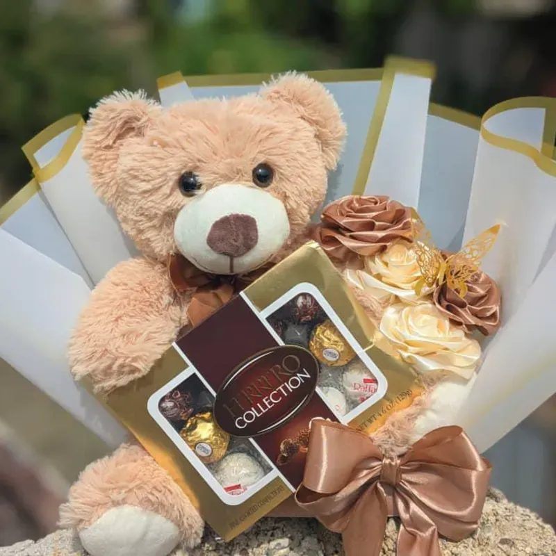 Ramo de Flores, con Peluche y Bombones