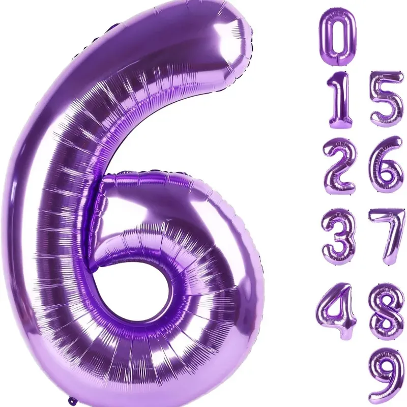 Globo foil número 6 morado