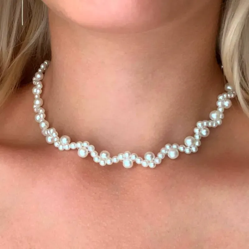 Collar de perlas Macrame