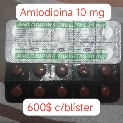 Amlodipino de 10 mg de 10 Tabletas
