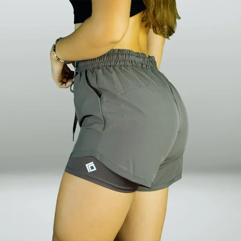 Short con licra corto Platinum Line  color gris