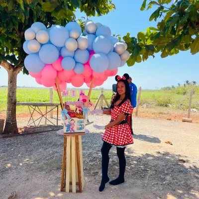 Hermosa cesta de globos