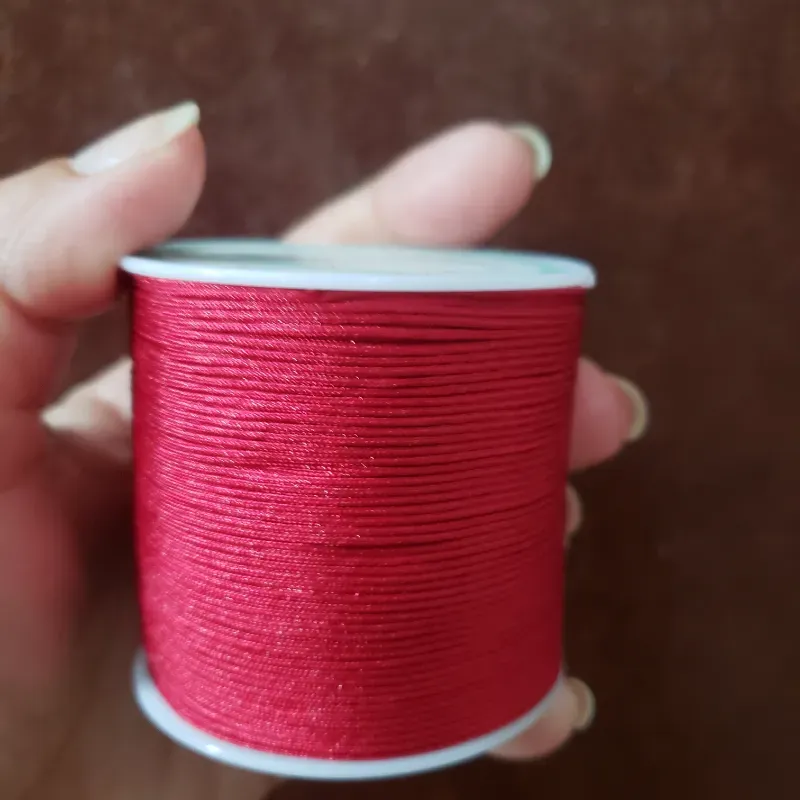 Hilo Chino rojo oscuro sol por metros