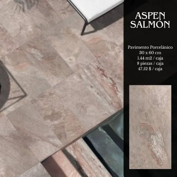 Porcelanato Aspen salmón 30*60  3737000408