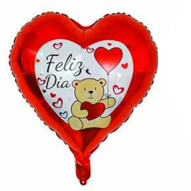Globo de corazón con diseño de 18" 03