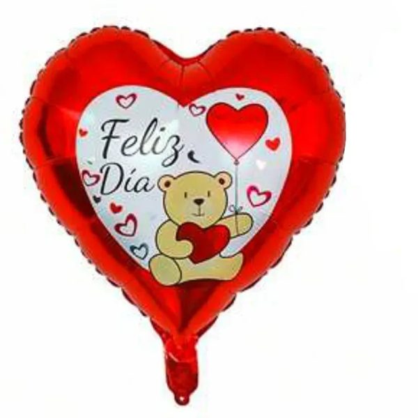 Globo de corazón con diseño de 18" 03