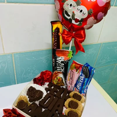 Mensaje de amor en chocolates
