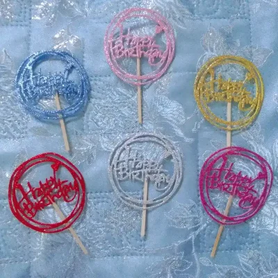 Topper Happy Birthday Redondo de foami