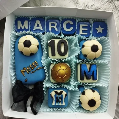 ⚽Cajita II de bombones temática FÚTBOL MESSI