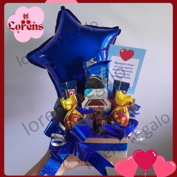 Caja de confituras y globo 