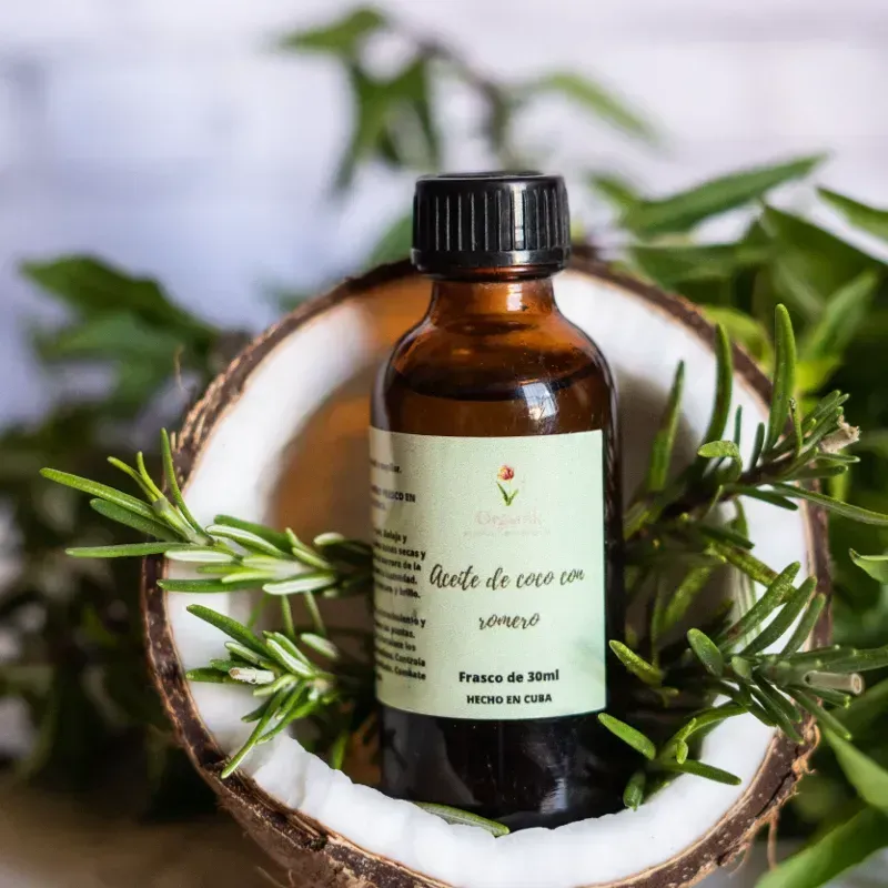 Aceite de coco con romero
