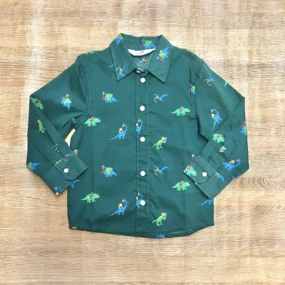 Camisa con dinosaurios color verde