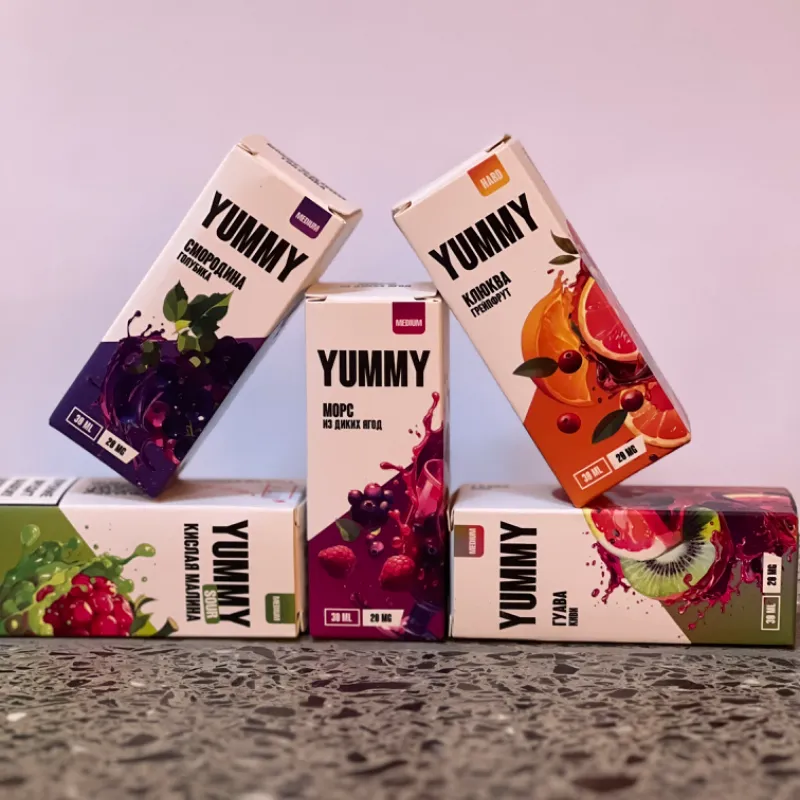Pomos de 30ml (Yummy) con 1% de nicotina.