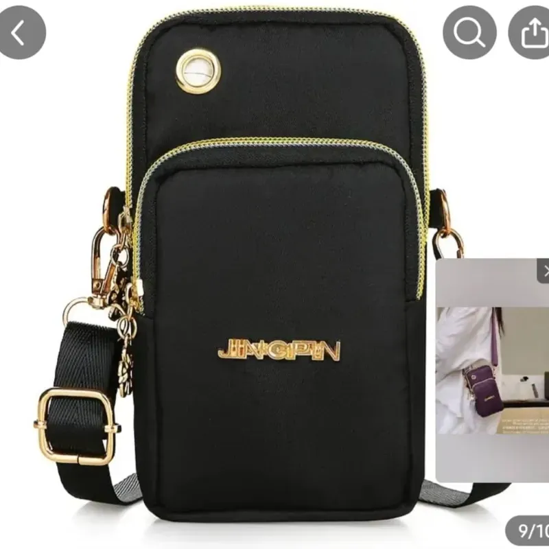 Bandolera de Nilon Negra para Movil