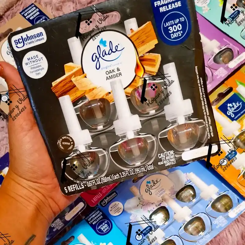 Estuche d 5 repuestos glade eléctrico Oak & Amber (roble y ámbar)