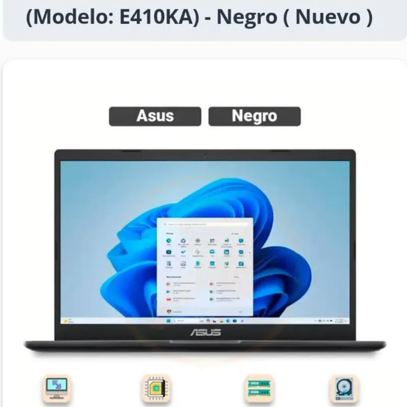  Laptop ASUS VivoBook Go 14 – 14” FHD / Intel Celeron / 4GB RAM / 128GB eMMC (Nueva)