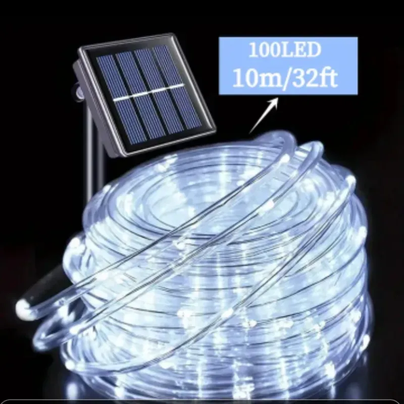 Manguera blanca con panel solar 10m