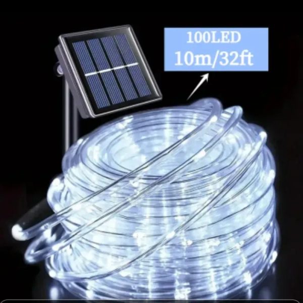 Manguera blanca con panel solar 10m