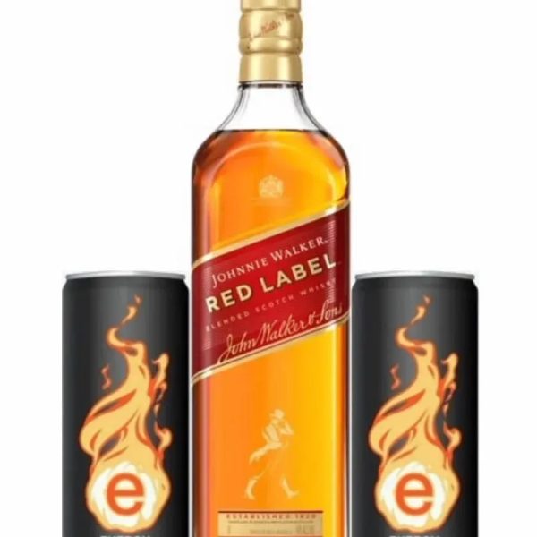 JOHNNIE WALKER RED 750ml + 2 ENERGIZANTES