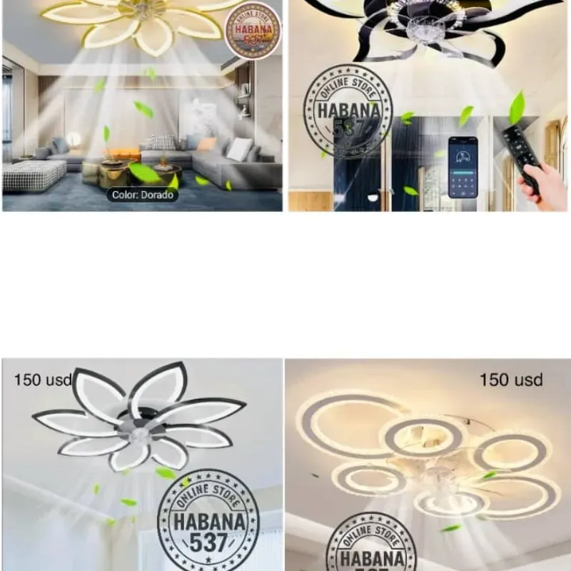 Lámpara ventilador de techo.