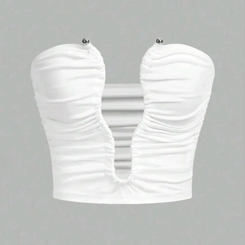  Top con escote profundo — Blanco