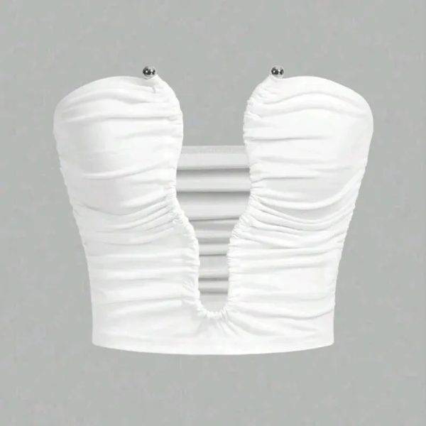  Top con escote profundo — Blanco
