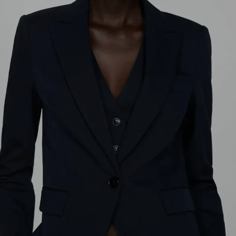 Blazer azul oscuro Mango