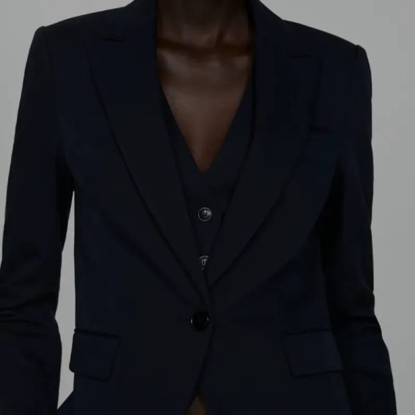Blazer azul oscuro Mango