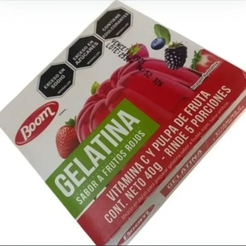 Gelatina Sabor Frutos Rojos