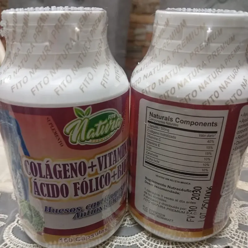  Colágeno, Acido Fólico, Vitamina C y E, Biotina