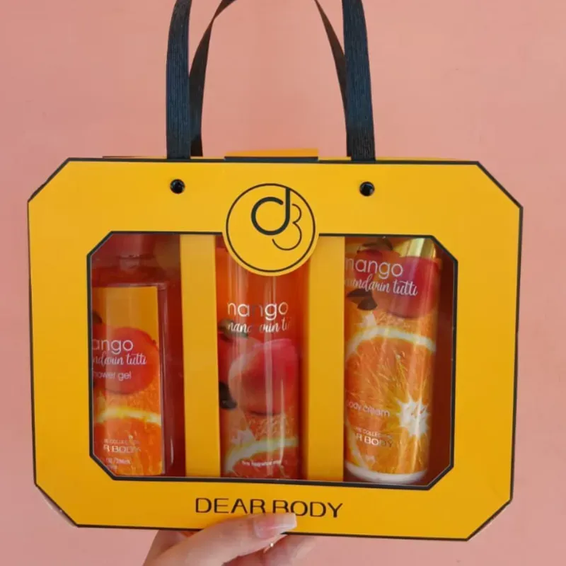 Set de perfume ,crema para la piel y gel de baño