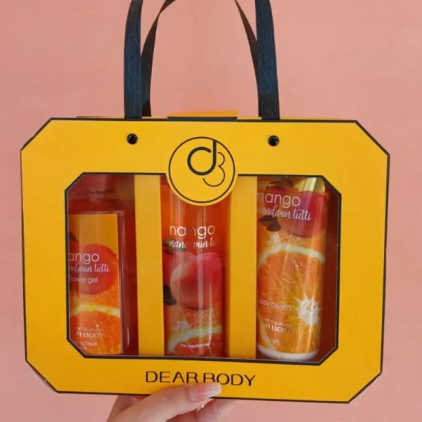 Set de perfume ,crema para la piel y gel de baño