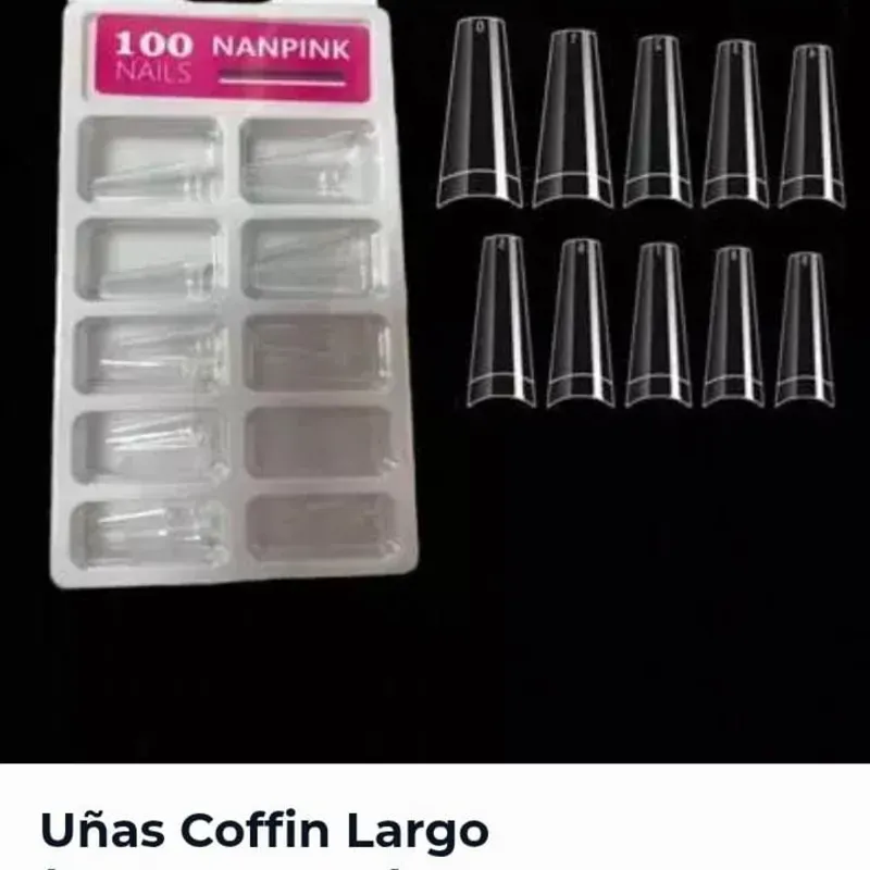 Uñas coffin largo (transparente)