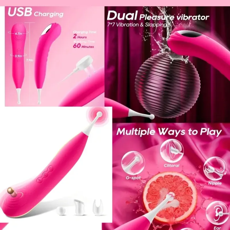 Dildo mas vibrador con 3 puntas diferentes